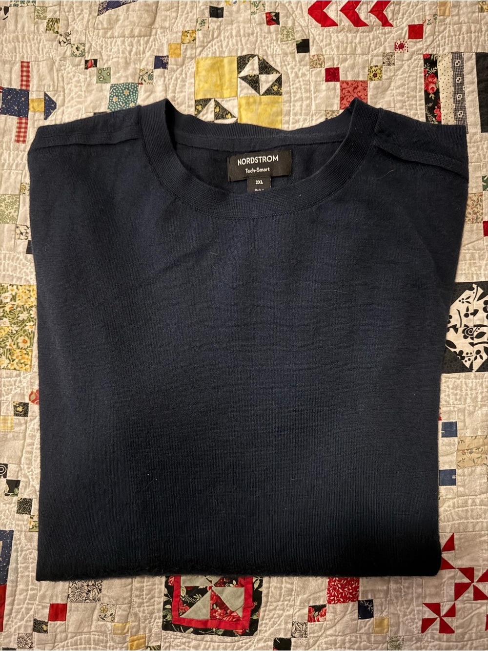 Nordstrom Men’s Navy Crew Neck Sweater with Techsmart